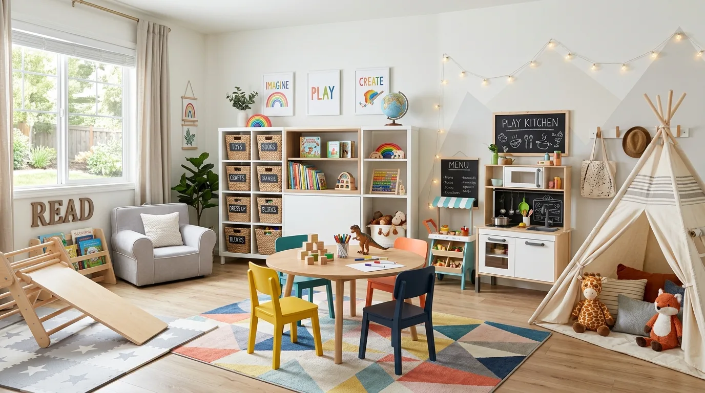 Finish with a playroom that feels fun and well ordered inspiration for a kids playroom.
